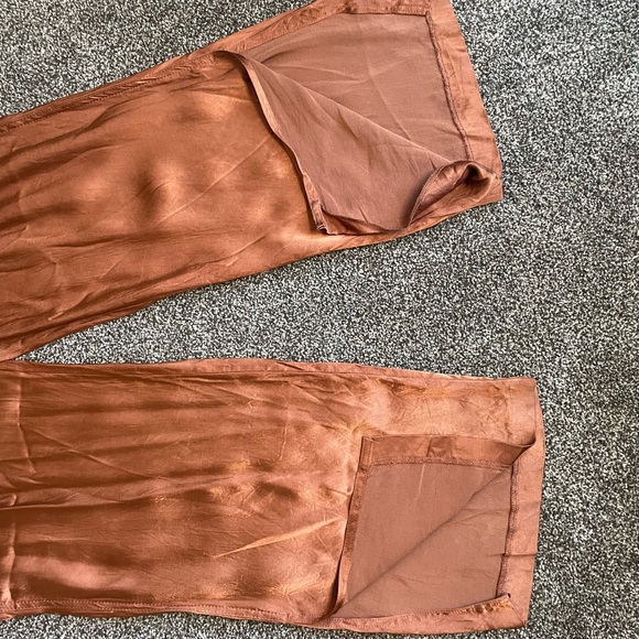 ZARA satin copper brown pajama pants - Picture 11 of 12